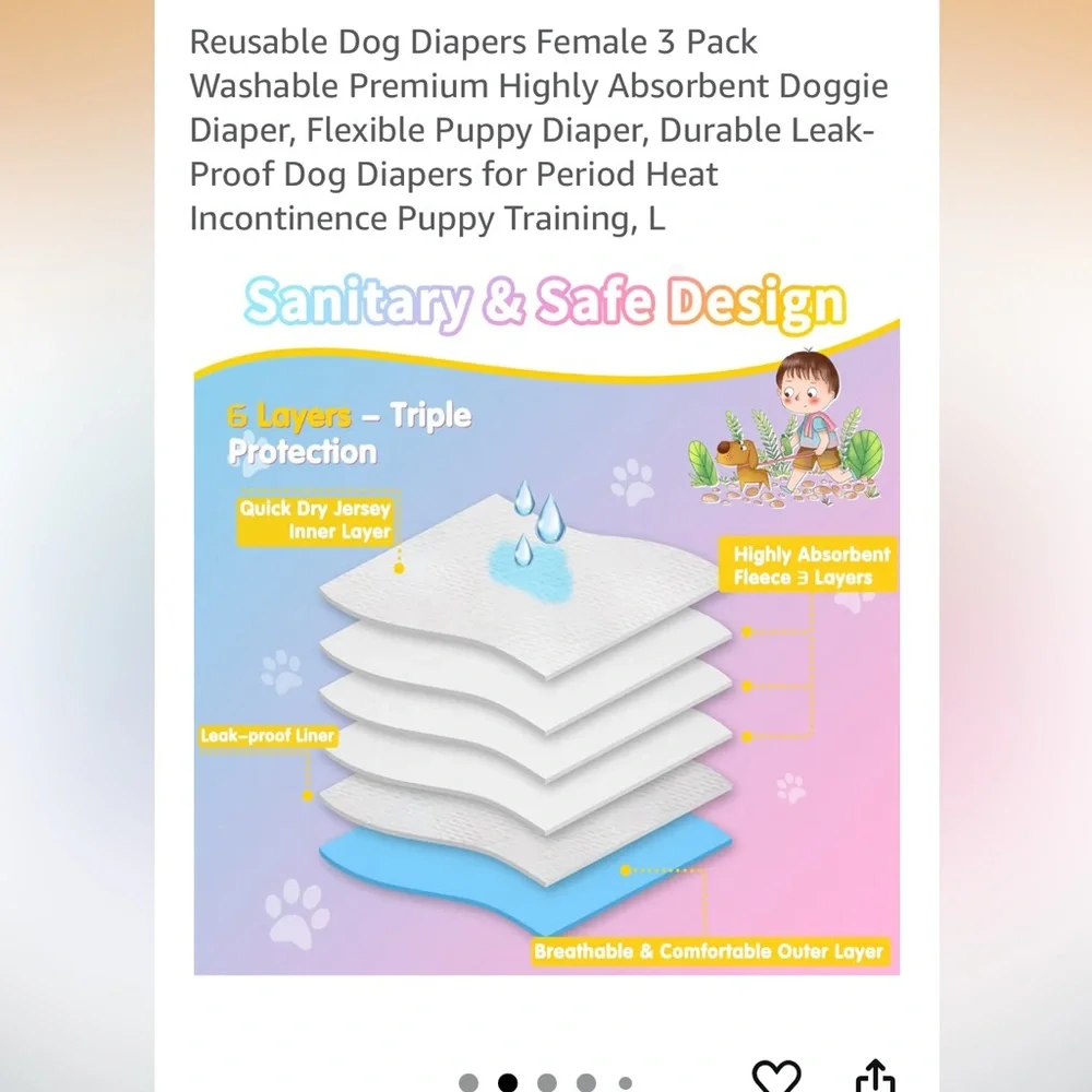 Ruffled Puppy Diapers in Pink and Blue size L (see photo measurements)